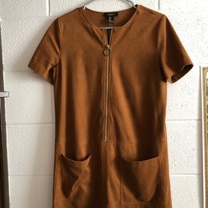Zip-up mini dress with pockets